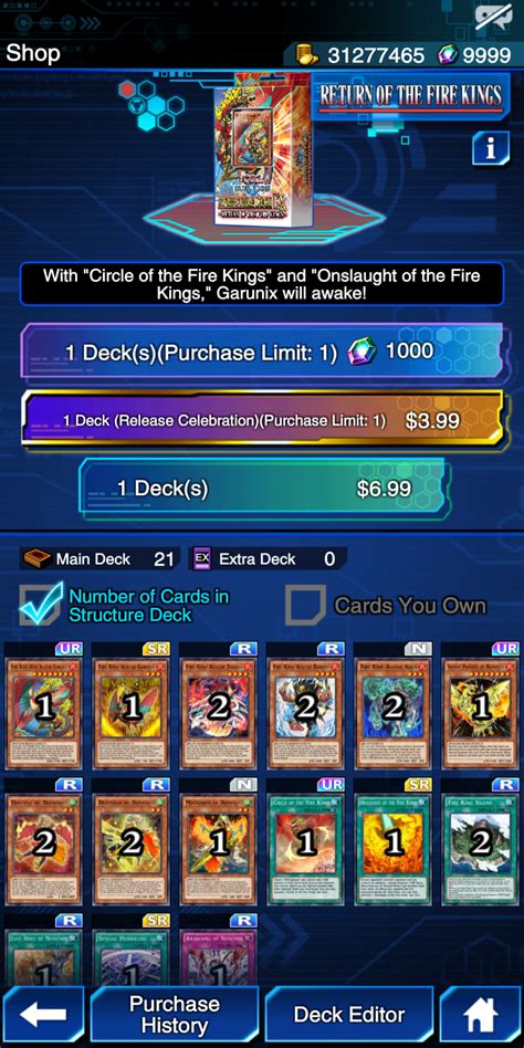 New Return of the Fire King structure deck EX is out! : r/DuelLinks