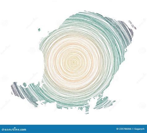 Lombok Map Filled With Concentric Circles Stock Vector Illustration