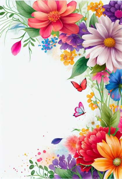 Free Colorful Flower Border