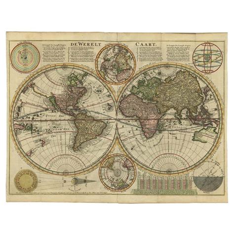 Rare Original Double Hemisphere World Map With Allegorical Figures 1785 For Sale At 1stdibs