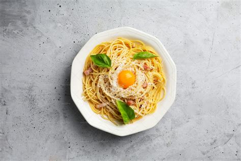 Pasta Carbonara With Egg - Stock Photos | Motion Array