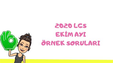 8 Sinif Lgs 2020 Matematİk Ekİm Ayi Örnek Sorulari Odsgm Youtube