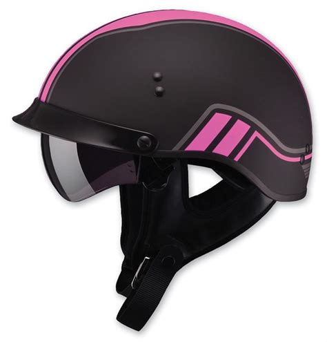 Gmax Hh Full Dress Half Helmet W Tint Clear Shield Twin Flat