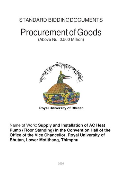 Pdf Standard Bidding Documents Procurement Of Goods Bidding