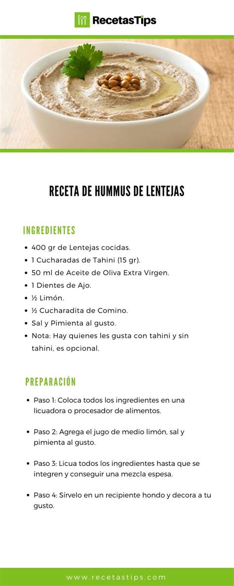 Receta de Hummus de Lentejas Casero Fácil y Rápido Hummus receta