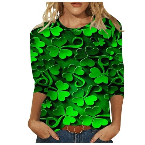 Rqyyd St Patrick Day Shirt For Women Plus Size St Patricks Day Shirt