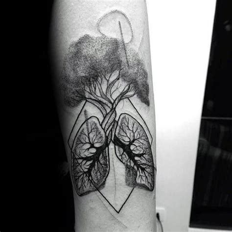 I am looking for a lung tattoo with tree growing out of the middle similar to this, but perhaps ...