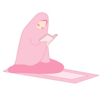 Ramadan Kareem Clipart Hd Png Cute Muslimah Faceless Read Al Quran On