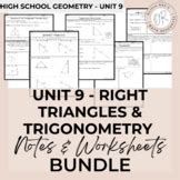 Right Triangle Trigonometry Notes Worksheets By Olivia Rae Tpt