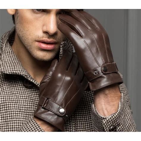 Gants Homme Cuir Chaleureux Driving Mitaine Marron Marron Cdiscount