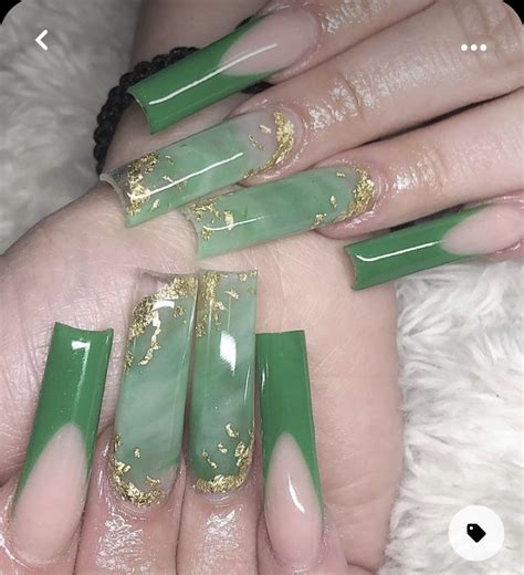 Nailsss Green Acrylic Nails Simple Nails Jade Nails