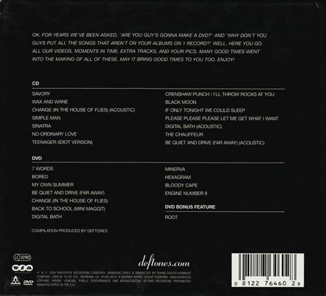 Deftones B Sides Rarities Cd Compilation Remastered Namedvd