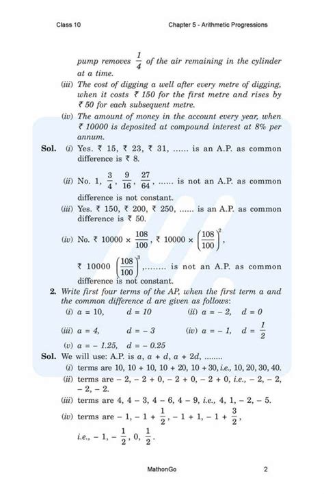 Ncert Solutions For Class 10 Maths Chapter 5 Arithmetic Progressions Mathongo