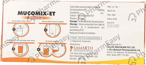 Mucomix Et Mg Effervescent Tablet Uses Side Effects Price