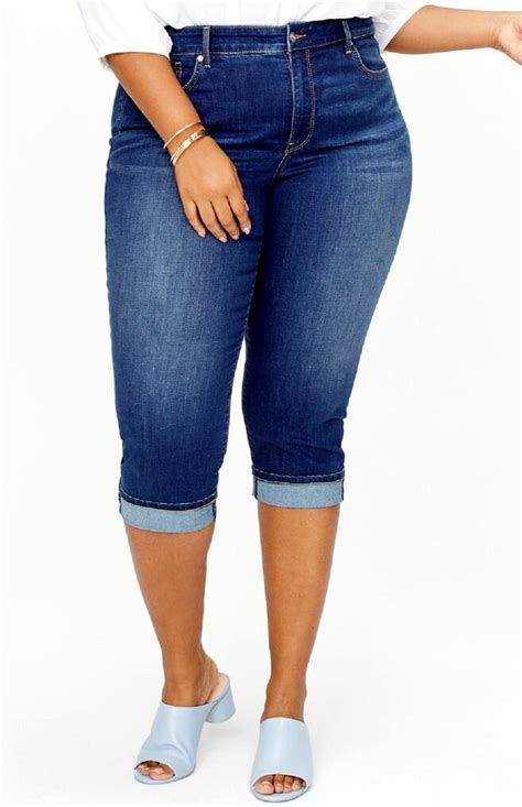 Jack David Womens Plus Size Stretch Capri Denim Jeans Pants