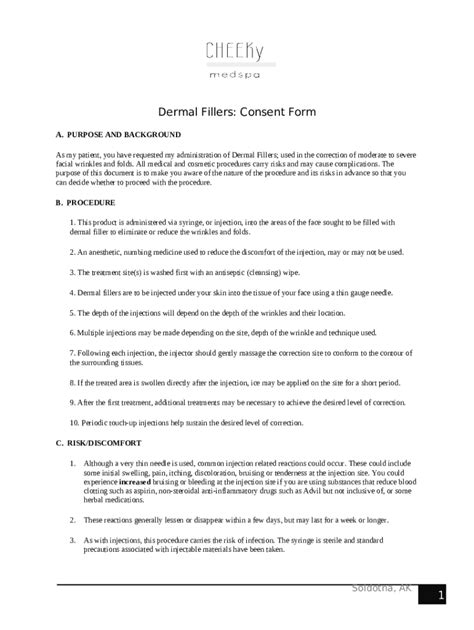 Dermal Fillers Consent Doc Template PdfFiller