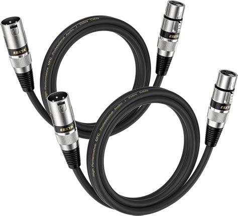 Amazon EBXYA XLR Cable 2ft 2 Pack Balanced DMX Cable 3 Pin Male