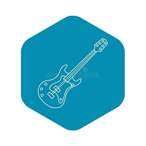 Icono De La Guitarra El Ctrica Estilo Del Esquema Ilustraci N Del