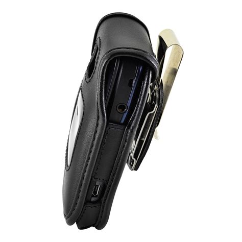 Kyocera Cadence Flip Phone Case Black Leather Metal Clip - Turtleback Case