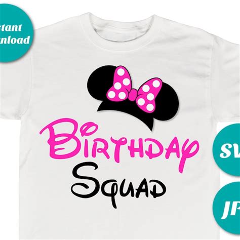 Minnie Mouse Birthday Squad Svg Etsy