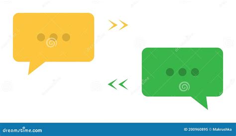 Burbuja De Conversación Diálogo De Chat En Amarillo Y Verde Icono De