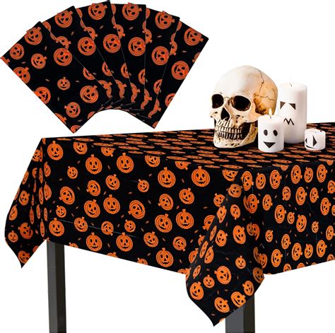 Confettiville Spooky Halloween Table Covers 6 Pack Jack Olantern