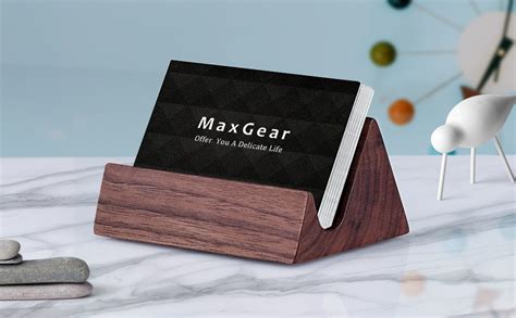 Maxgear Wood Business Card Holder Desk Business Card Holder Stand