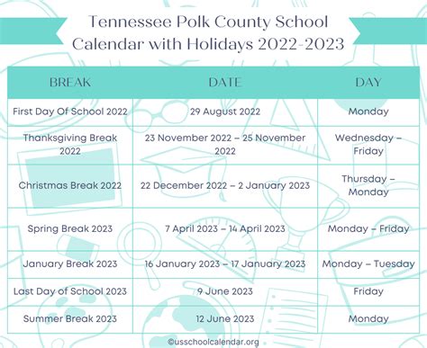 Polk County School Calendar 2022-2023 - US School Calendar