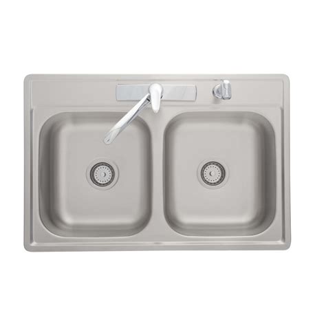 Shop Kindred Essential 33 In X 22 In Satin Double Basin Stainless Steel