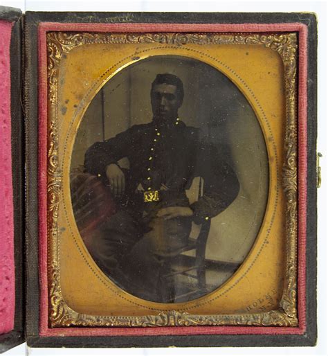 1860s Civil War Tintype Photo Of Double Armed Union Soldier Sixth Plate