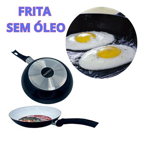 Frigideira Frita Sem Leo Cer Mica Antiaderente Cm Shopee Brasil