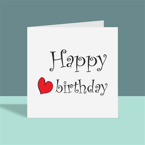 Happy Birthday Heart Birthday Card Greetings Card Heart For Him For