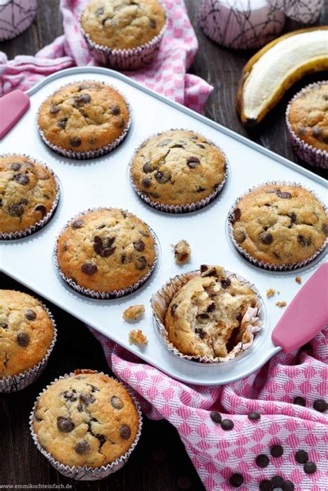 Einfache Bananen Schoko Muffins Emmikochteinfach