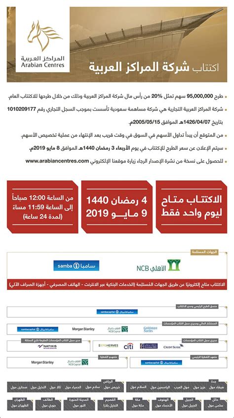 اكتتاب شركة المراكز العربية