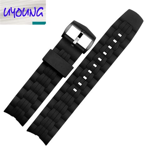 Mm New Mens Black Silicone Rubber Waterproof Sport Wrist Watch Band