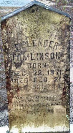 Ellender S Story Tomlinson 1871 1921 Memorial Find A Grave