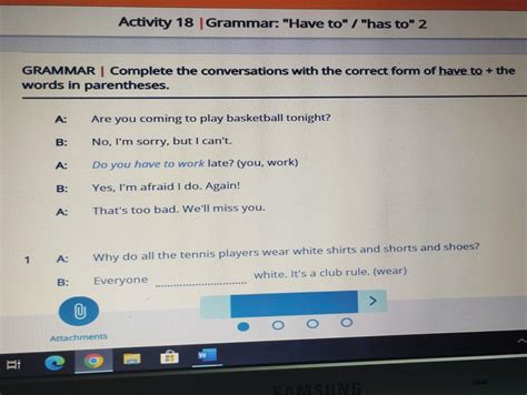 Grammar Have To Has To 2 GRAMMAR Complete The Conversations