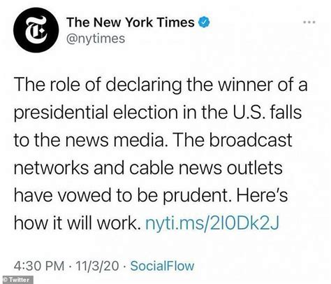 Nyt Issues Correction For Media Declares Election Winner Tweet