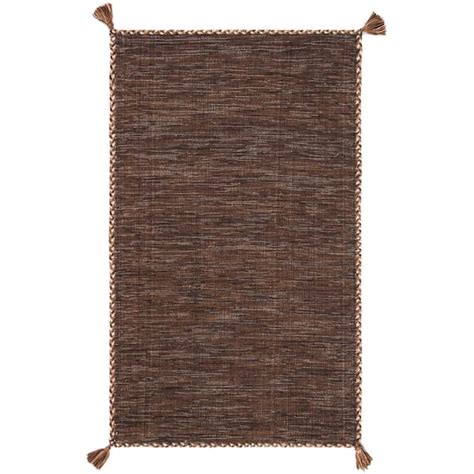 Safavieh Montauk Brown Black Ft X Ft Solid Color Striped Area Rug