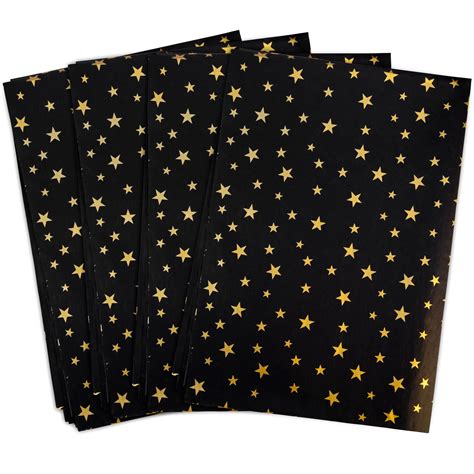 Mr Five Sheets Ypf Black With Gold Star Tissue Paper Bulk X