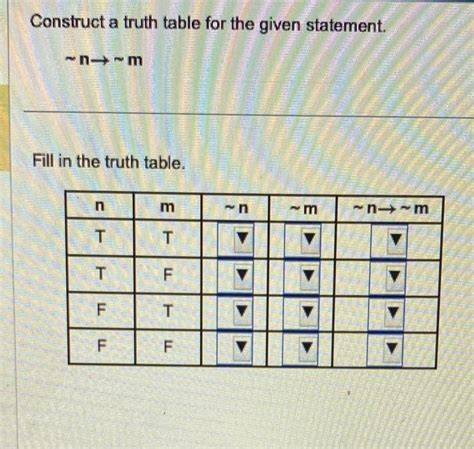 Solved Construct A Truth Table For The Given Statement Chegg