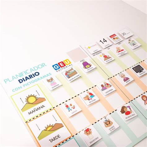 Calendario visual para niños con pictogramas autismo en español