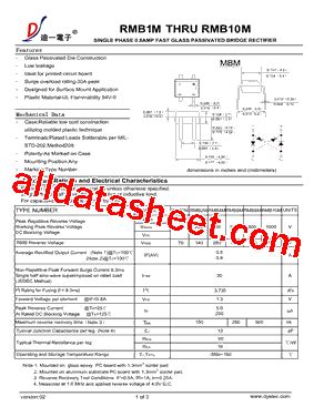 Rmb M Datasheet Pdf Diyi Electronic Technology Co Ltd