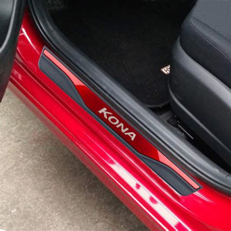 For Hyundai Kona Accessories Stainless Car Door Sill Scuff Plate Protectors Trim Ebay