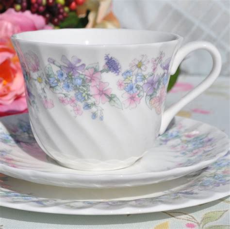 Wedgwood Angela Pastel Floral Teacup Trio