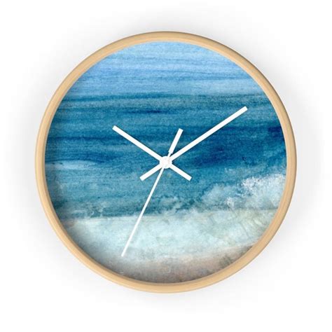 Coastal Beach House Art Ocean Wave Wall Clock Home Living Home D Cor