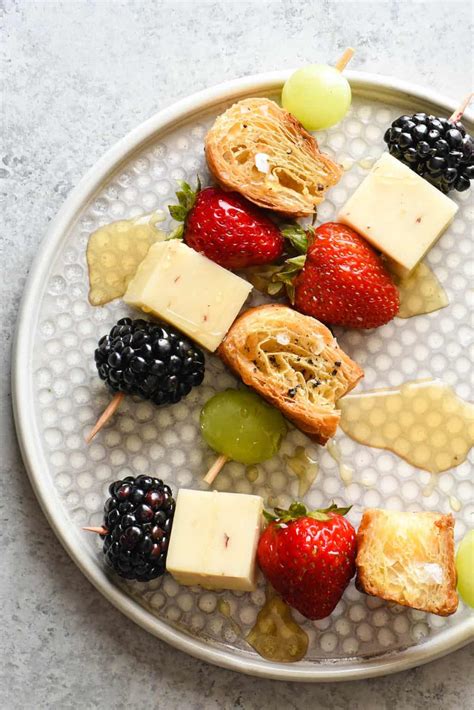 Fruit And Cheese Kabobs With Croissant Croutons Foxes Love Lemons