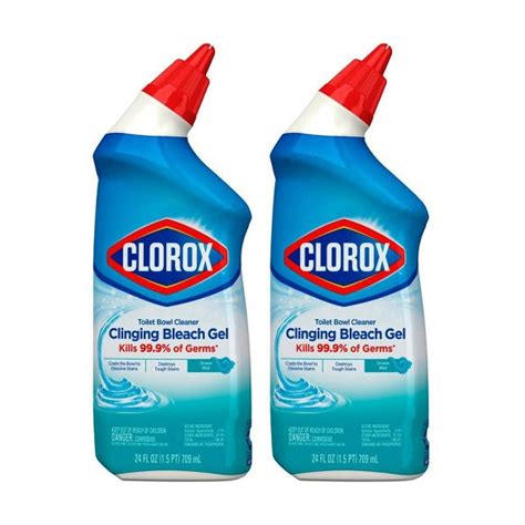 Clorox Toilet Bowl Cleaner Clinging Bleach Gel Cool Wave Scent 24 Oz Rafaelos