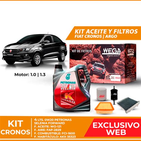 Kit Cambio De Aceite Y Filtros Para Fiat Cronos Y Argo Lubritodo