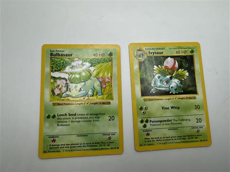 Ivysaur And Bulbasaur Lp Shadowless Base Set Pok Mon Tcg Regular